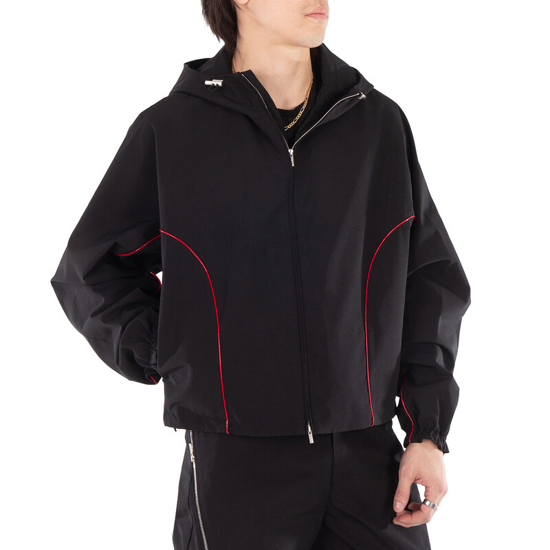 Ferragamo Red Line Hooded Jacket, Brand Size 48 (US Size 38