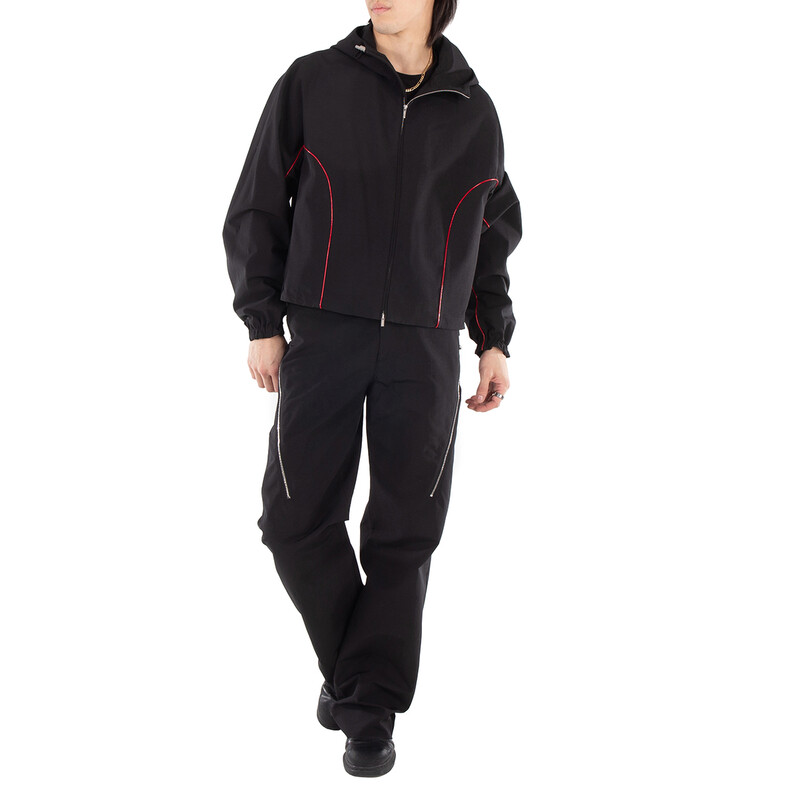Ferragamo Red Line Hooded Jacket, Brand Size 46 143653 767239