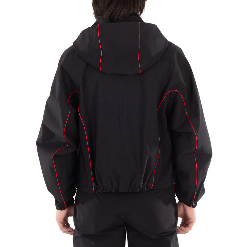Ferragamo Red Line Hooded Jacket, Brand Size 46 143653 767239