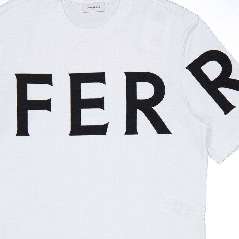 Ferragamo Short Sleeve Cotton T-Shirt, Size Small 122303 771468