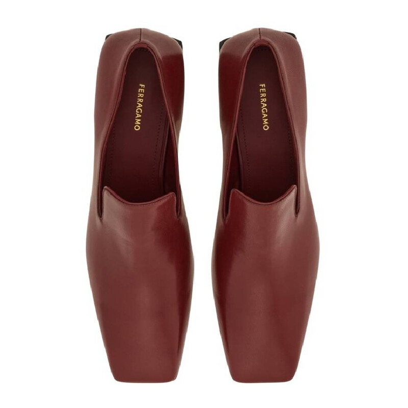 Salvatore Ferragamo Red Brown Leather Squared Toe Slip On Loafers Size 7 Salvatore Ferragamo Burgundy Alligator Leather Parigi Slip  main image 4
