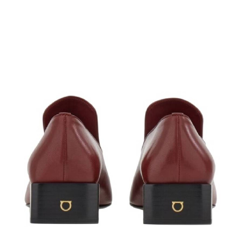 Ferragamo Square Toe Gancini Loafers, Size 6.5 D 01J181 