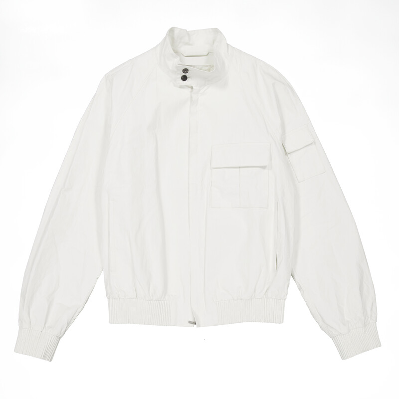 Ferragamo Standing Collar Zipped Linen Jacket, Brand Size 52 (US