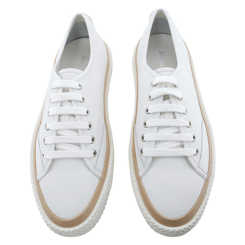 Ferragamo Storm Leather Low-Top Sneakers, Size 10 02C115 731007