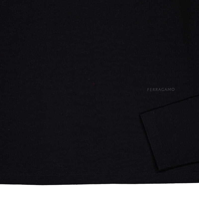 Ferragamo Stripe Print Long-Sleeved Cotton T-Shirt, Size Large