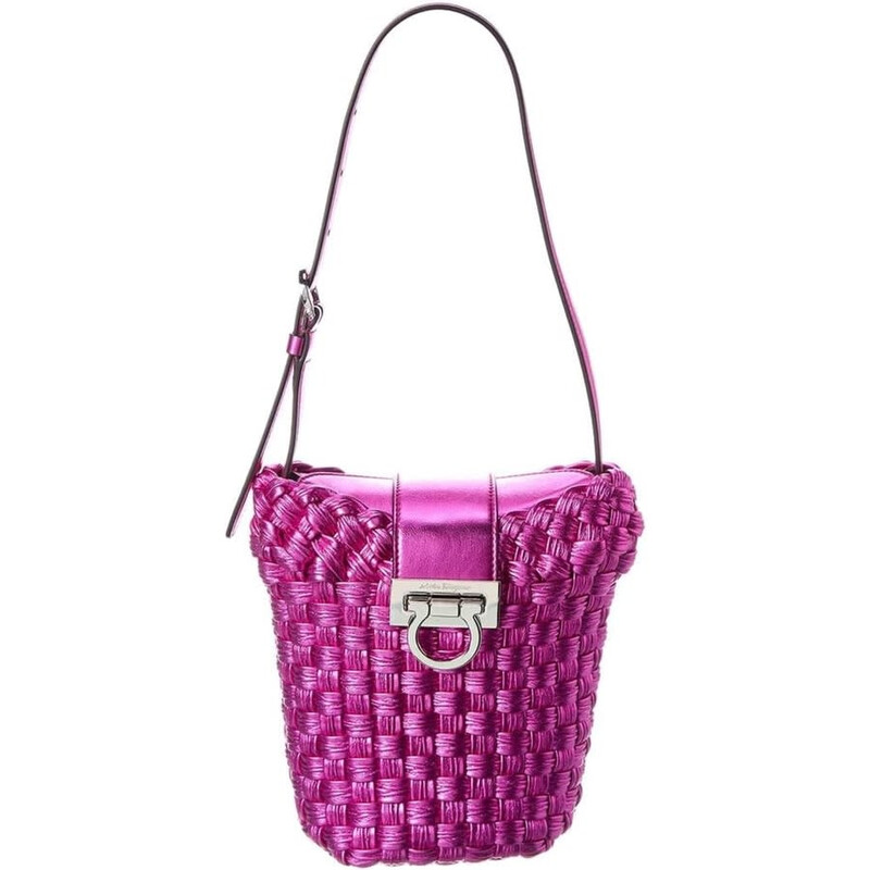 Salvatore Ferragamo Ferragamo Trifolio Bucket Bag Fuchsia