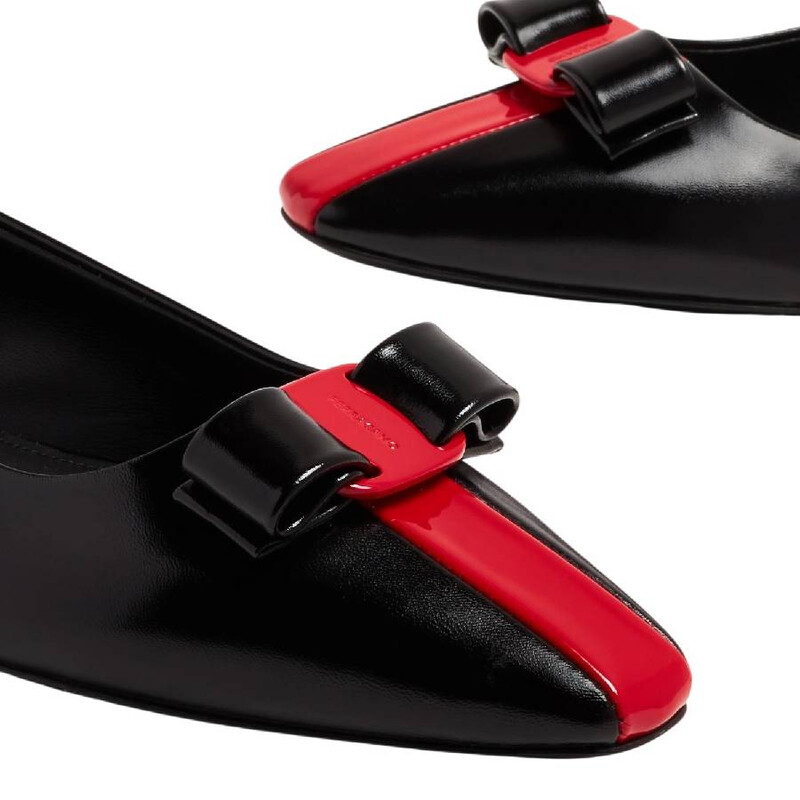 Ferragamo Vara Bow Leather Ballet Flats, Size 10 D 01G355 766409