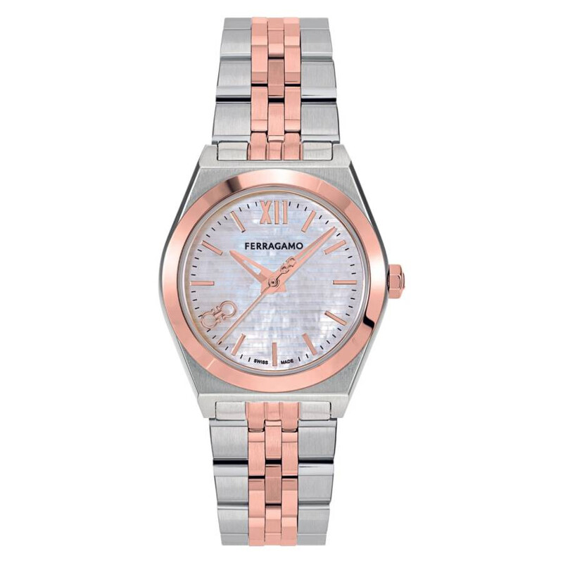Women’s Salvatore Ferragamo, mother of pearl face watch, made in Italy Salvatore Ferragamo Teal Leather Strap Mother-of-Pearl Dial NWOT main image 2