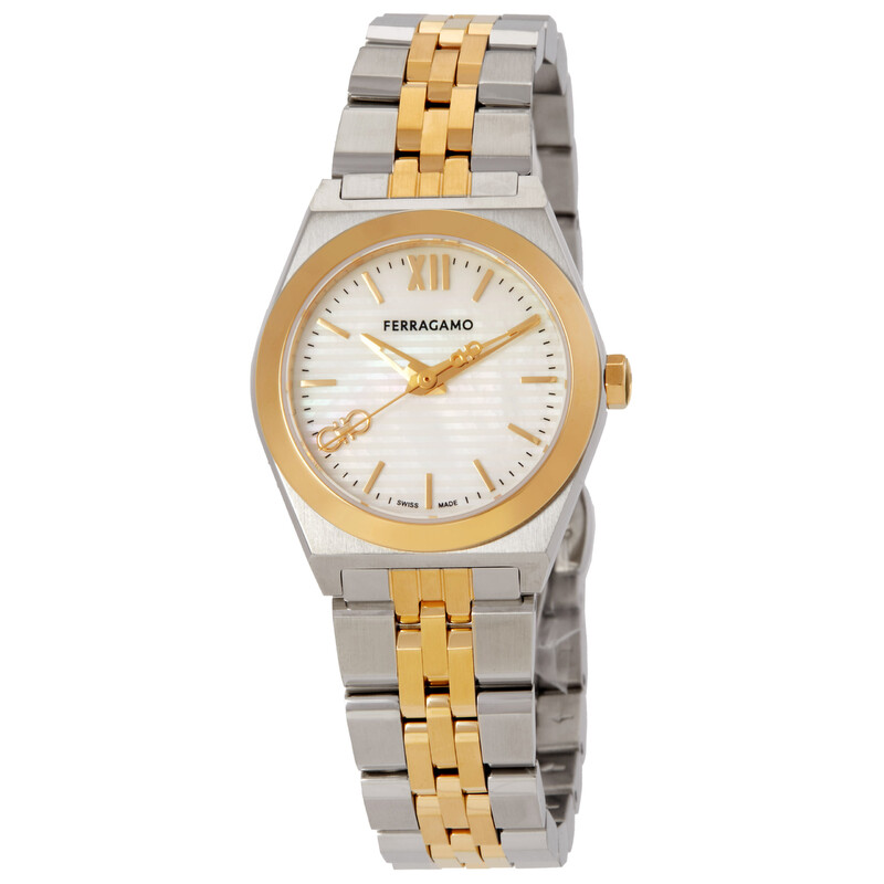 Women’s Salvatore Ferragamo, mother of pearl face watch, made in Italy Salvatore Ferragamo Teal Leather Strap Mother-of-Pearl Dial NWOT main image 4