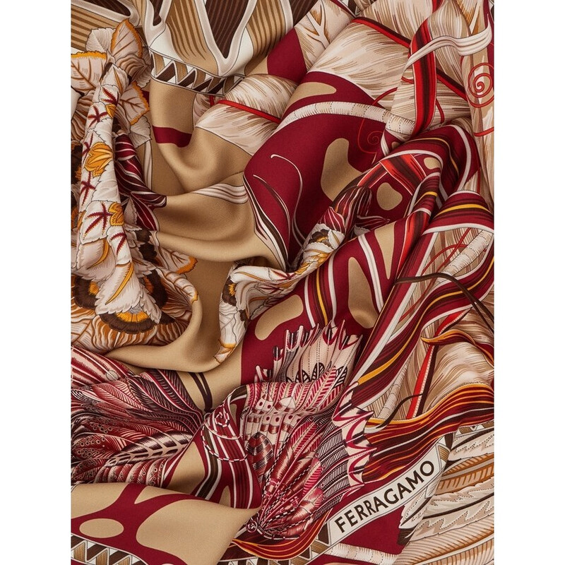 Ferragamo Womens Multicolor Silk Printed Scarf 310216_787765