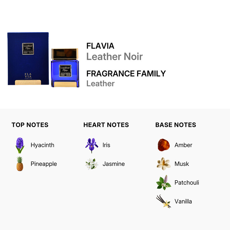 Flavia Men's Dominant Collections Leather Noir EDP 3.4 oz