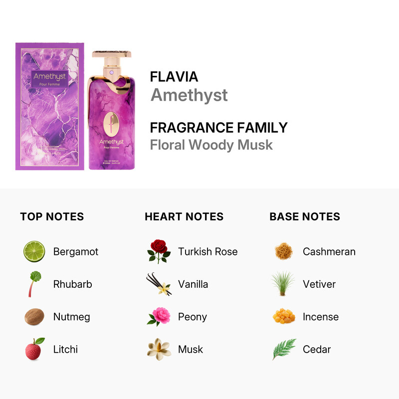 Flavia Unisex Amethyst EDP Spray 3.4 oz Fragrances 6294015197983