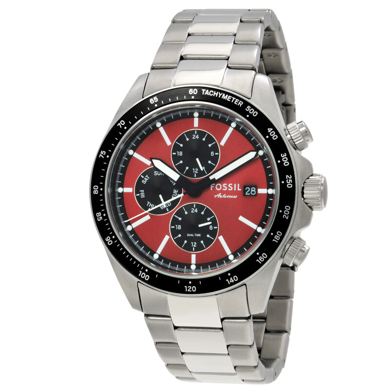 Fossil Autocross Chronograph Quartz Red Dial Men's Watch BQ2895