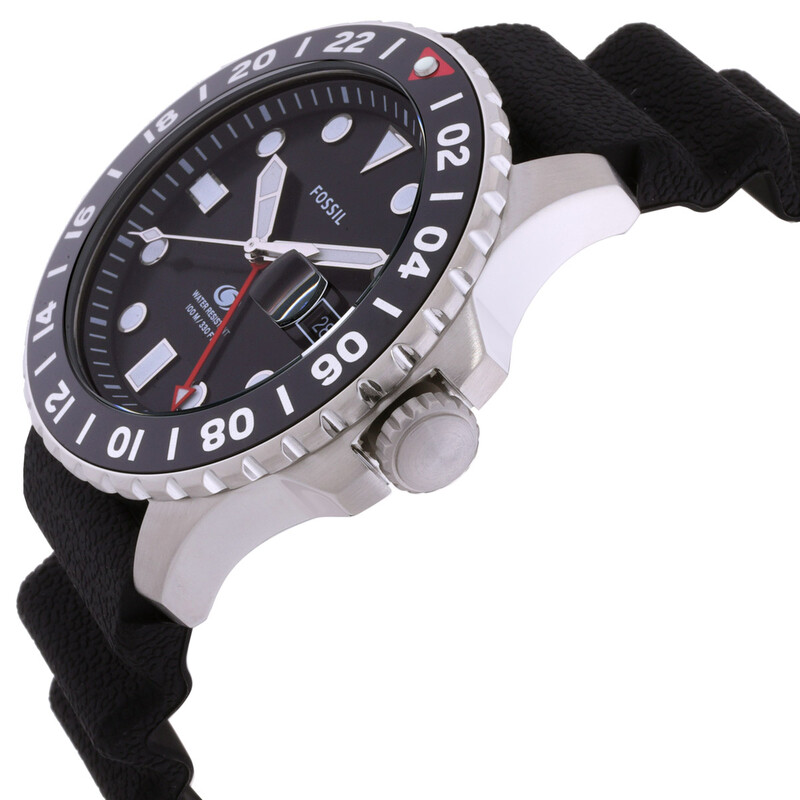 Fossil Blue GMT Quartz Black Dial Men display picture 1