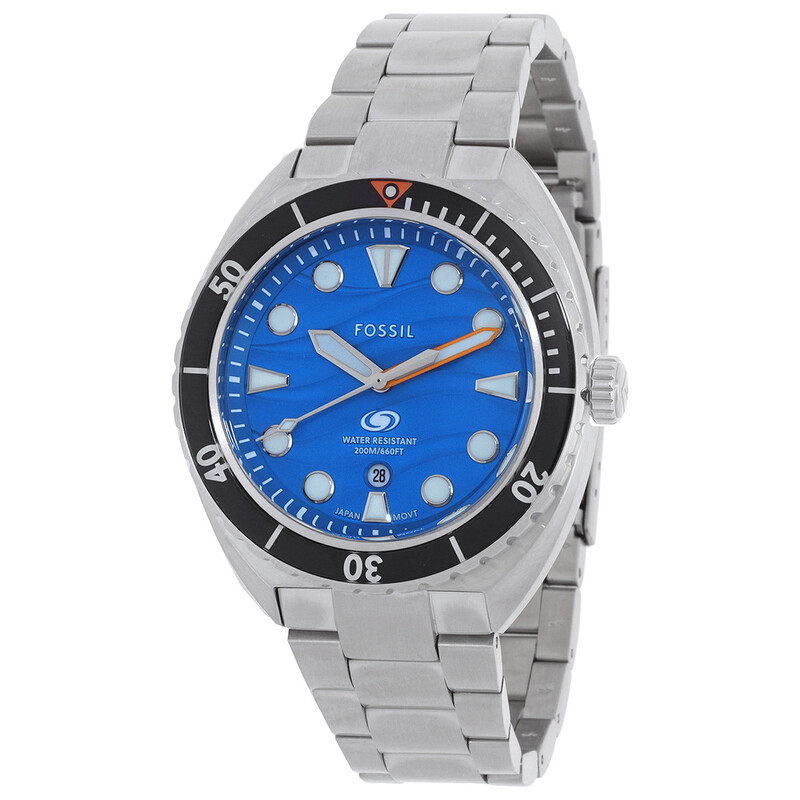 14kgfブルーオニキスフロスト Fossil Breaker Quartz Blue Dial Men's Watch FS6064 796483653955
