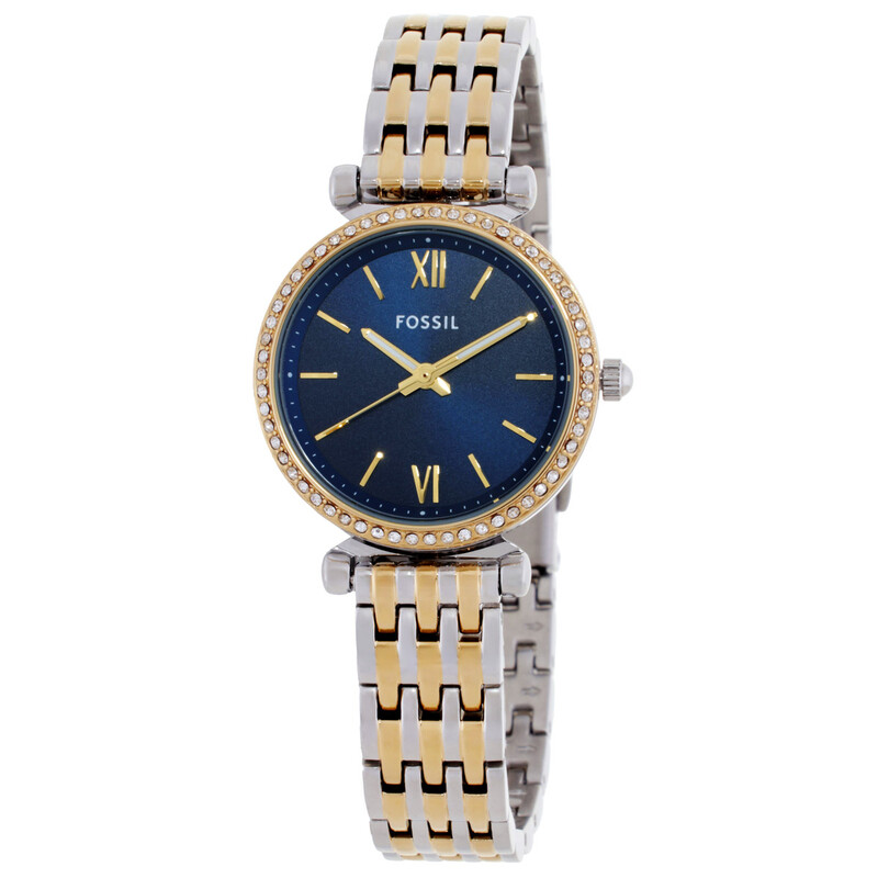 Fossil Gold Tone Bracelet Watch with Navy Blue Dial Fossil FS6034 - Blue Dive watch • Watchard.com main image 4