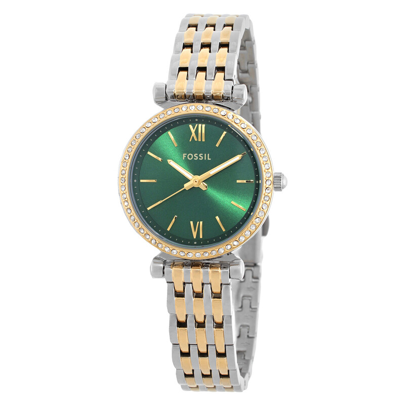Women\'s Green Analog Classic Golden Stainless Steel Crystals Quartz Wrist Watch Amazon.com: Reginald Women main image 3