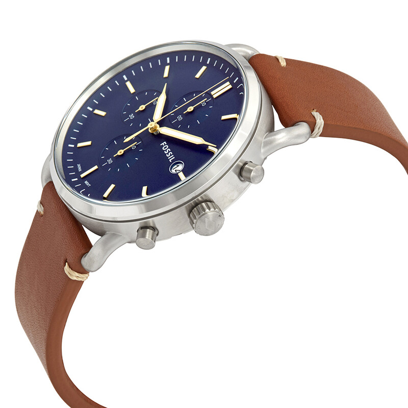 Fossil Commuter Blue Dial Brown Leather Men's Watch FS5401 796483366961 ...
