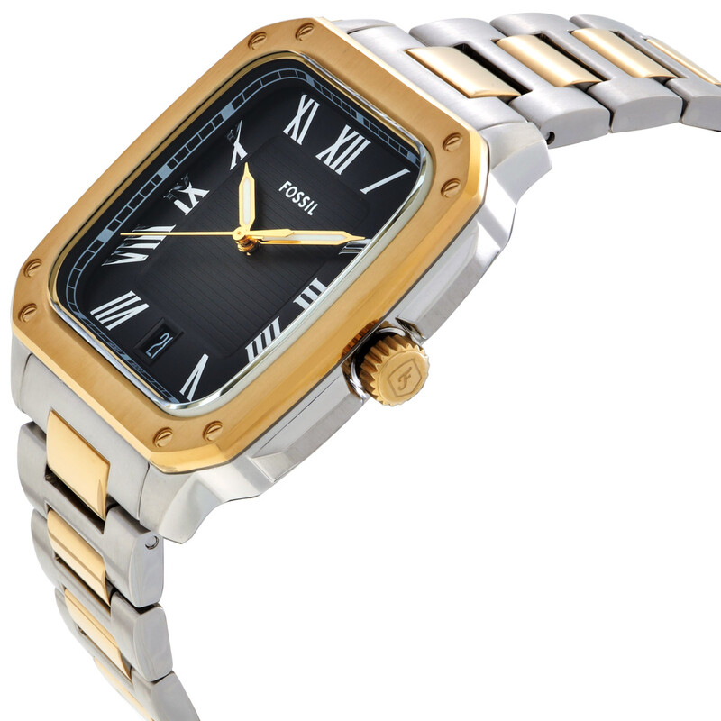 Fossil Crosby Quartz Black Dial Two-Tone Men's Watch FS6123 ...