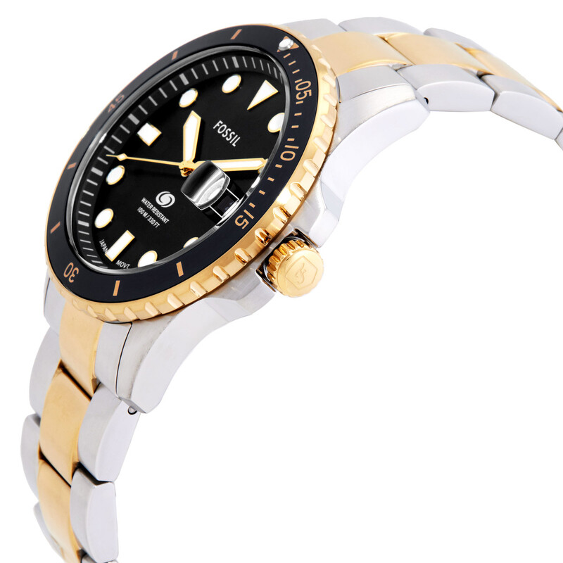 FOSSIL ゴールド ブラックダイヤル 時計 2本セット Fossil Fossil Blue Dive Quartz Black Dial Men's Watch FS6031