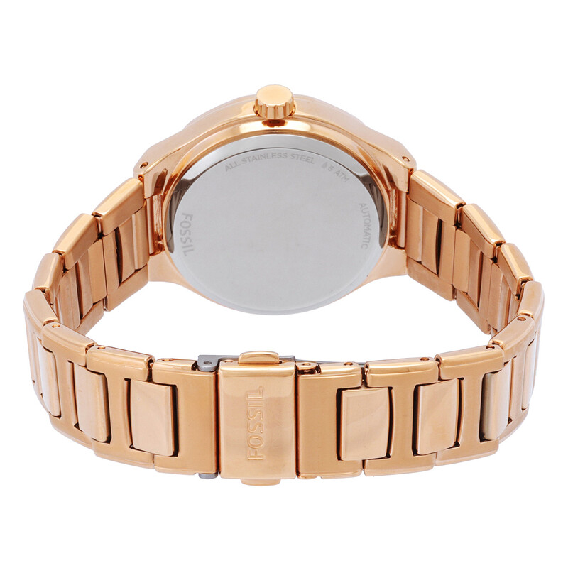 Fossil Women\'s Eevie BQ3781 Gold Tone Watch, Crystal Bezel Skeleton White Fossil Eevie Quartz Crystal White Dial Ladies Watch BQ3781  main image 4