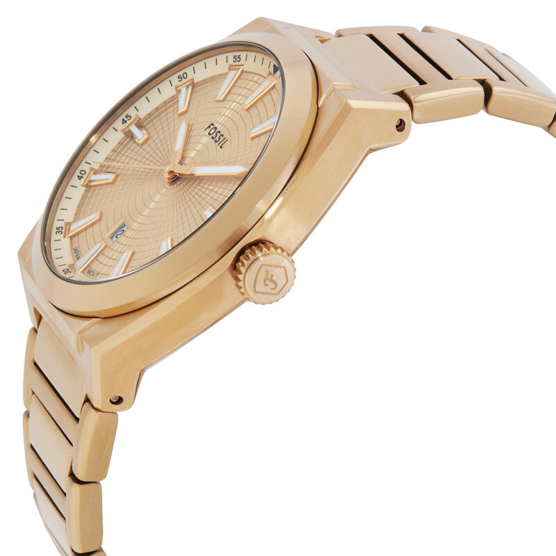 エテ 腕時計 ボーイフレンドウォッチ メッシュ クオーツ アナログ ゴールド色 Fossil Everett Chronograph Quartz Gold Dial Men's Watch FS6119