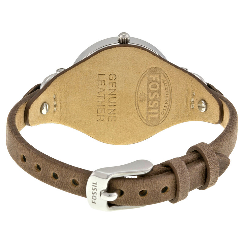 Fossil Georgia Silver Dial Tan Leather Ladies Watch ES3060  display picture 3