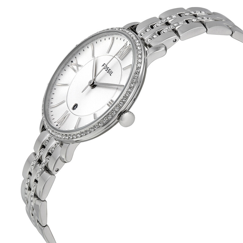Fossil Jacqueline Silver Dial Stainless Steel Ladies Watch ES3545 ...