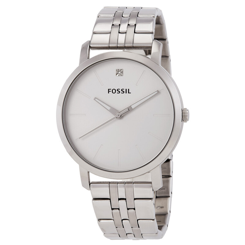 Fossil Silver-tone Stainless Steel Link Bracelet Watch with White Dial Fossil F2 PC-9696 Womens Watch 24mm Two Tone XO Link Band  main image 2