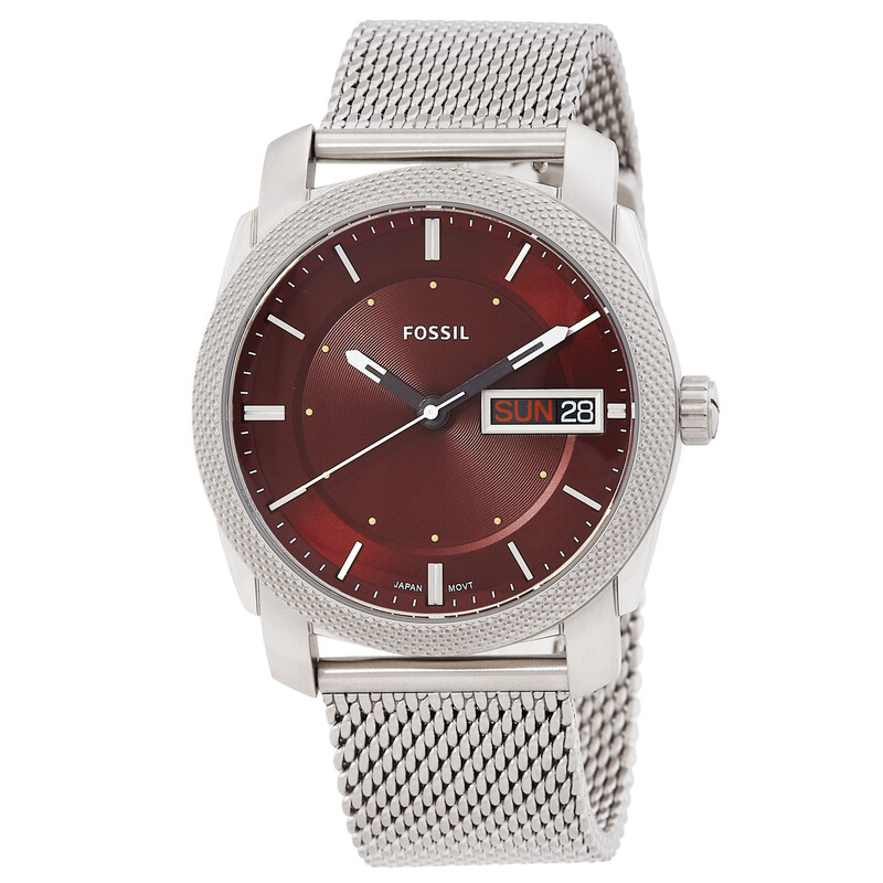 Fossil Machine Quartz Burgundy Dial Men display picture 1