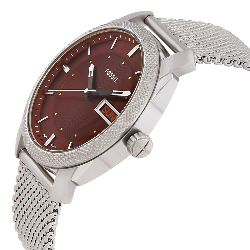 Fossil Machine Quartz Burgundy Dial Men