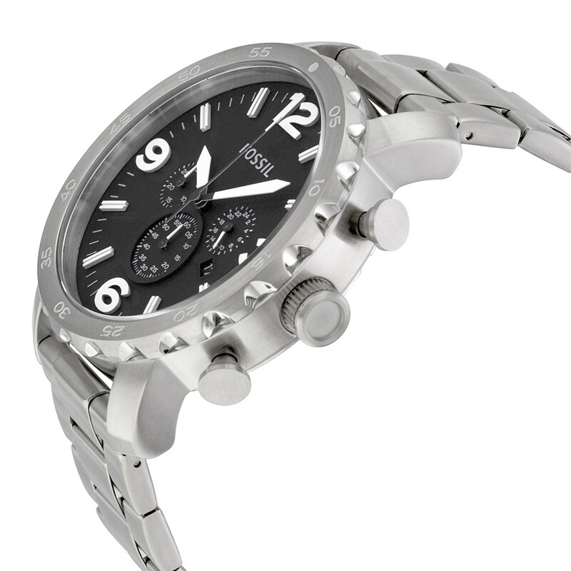 Fossil Nate Chronograph Black Dial Men's Watch JR1353 691464876159