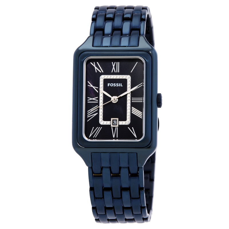 Fossil Blue Womens Watch 29mm Blue Dial Stainless Date New 