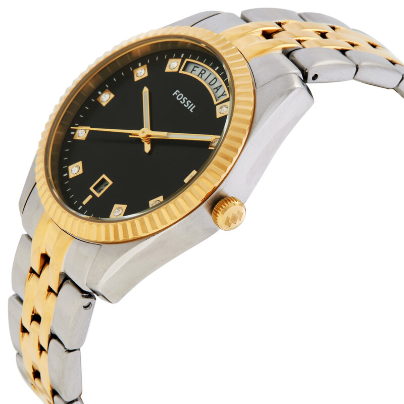 Fossil Scarlette Day-Date Quartz Black Dial Ladies Watch 