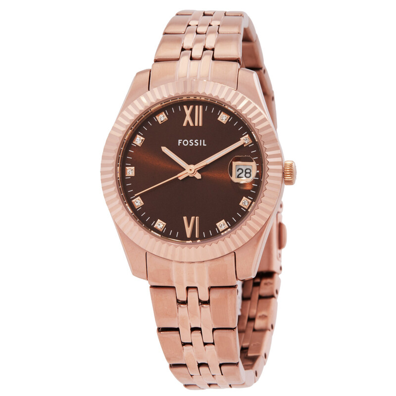 Fossil Scarlette Quartz Brown Dial Ladies Watch ES5324 796483634183 ...