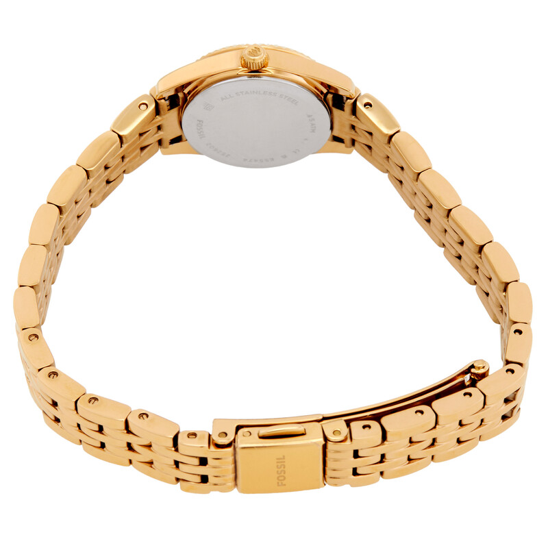 Fossil Scarlette Quartz Gold Dial Ladies Watch ES5474 807320032533
