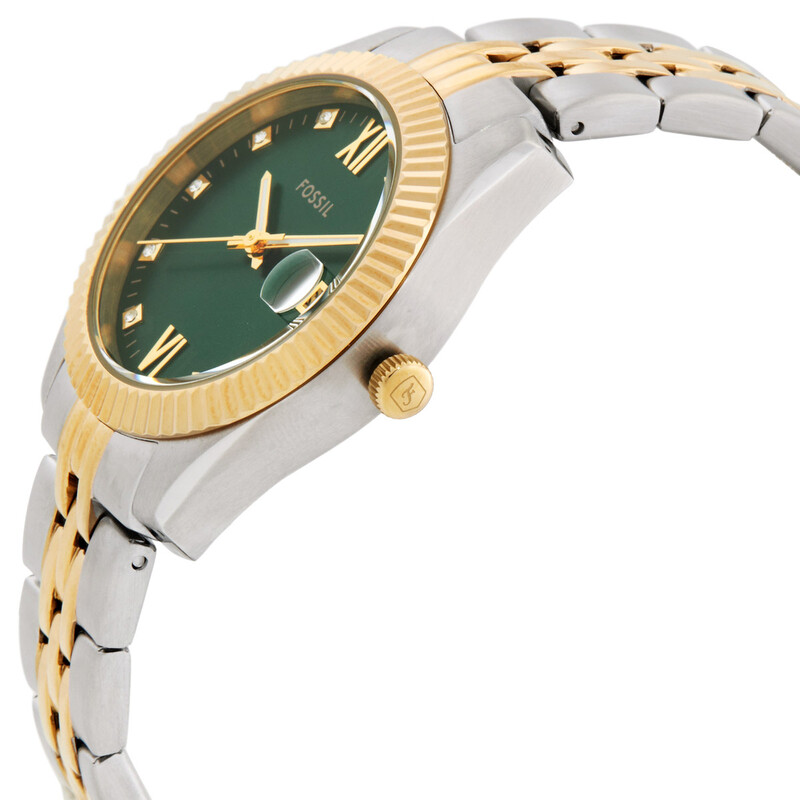 Women\'s Gold/Silver/Green Scarlett Quartz Stainless Steel Bracelet  Wrist Watch Scarlette Three-Hand Two-Tone Stainless Steel Watch – Timekeeper main image 4