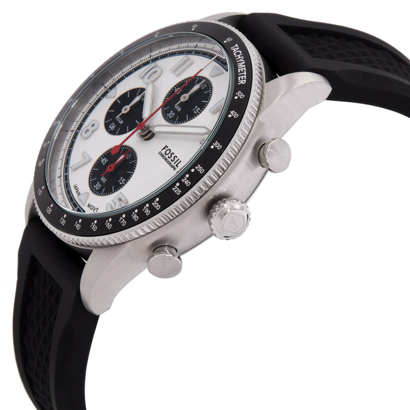 Fossil Sport Tourer Chronograph Quartz White Dial Men display picture 3