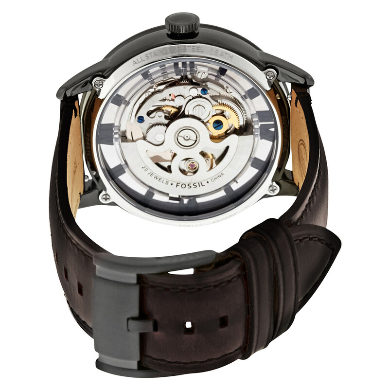 Fossil Townsman Automatic Brown Skeleton Dial Men display picture 1