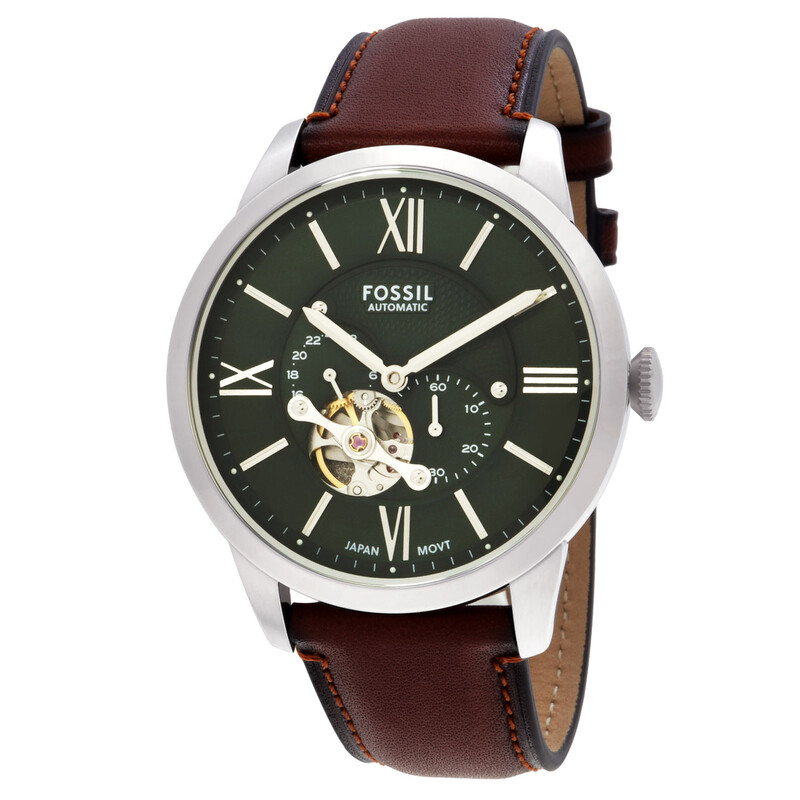 Fossil Townsman Automatic Green Open Heart Dial Men's Watch ME3265