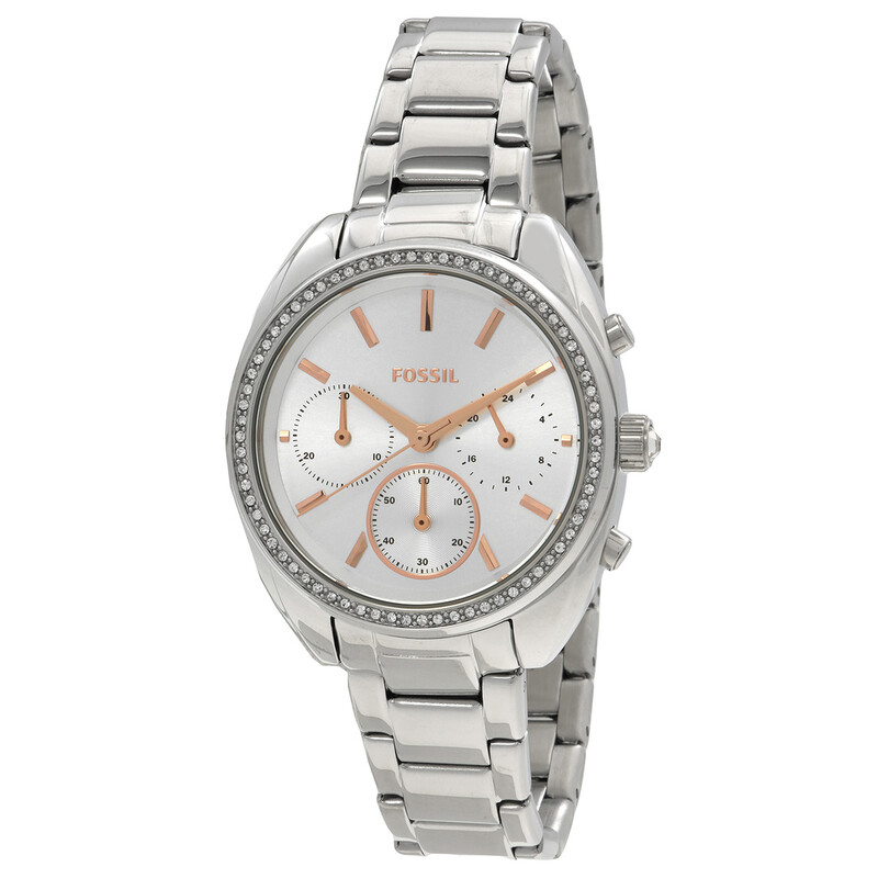 Fossil Vale Chronograph Quartz Crystal Silver Dial Ladies  display picture 3