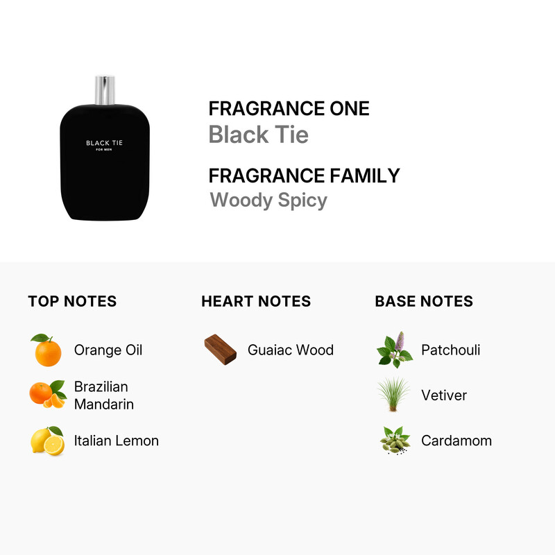 Fragrance One Men's Black Tie Extrait de Parfum Spray 3.4 oz