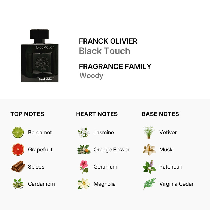Franck Olivier Men's Black Touch EDT Spray 3.4 oz Fragrances