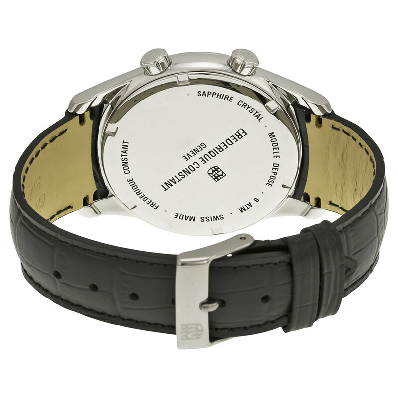 Frederique Constant Index Worldtimer Silver Dial Black Leather