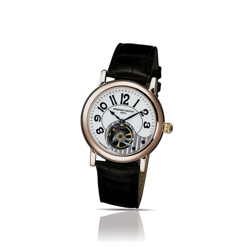 Frederique Constant Silver Dial Black Leather Men's Watch FC