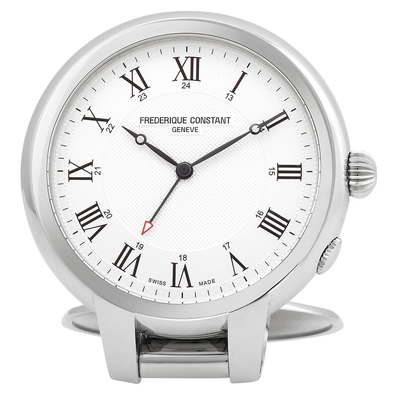 Frederique Constant Silver Dial Travel Alarm Clock FC-209MC5TC6