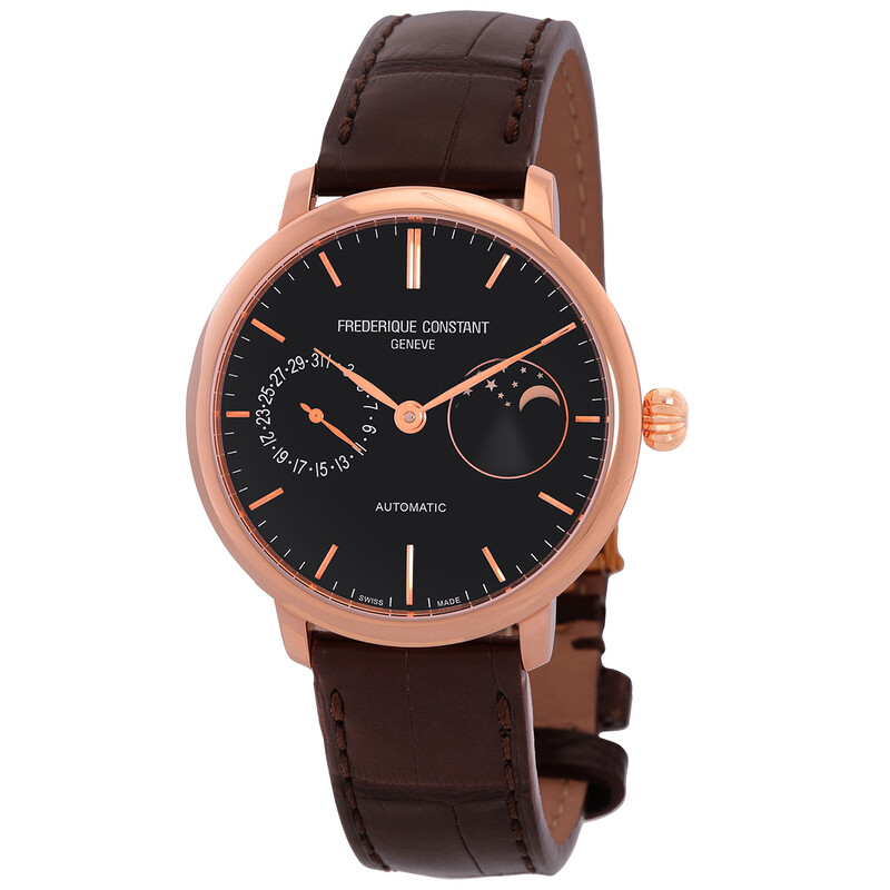 Frederique Constant Slimline Moonphase Automatic Black Dial Men's