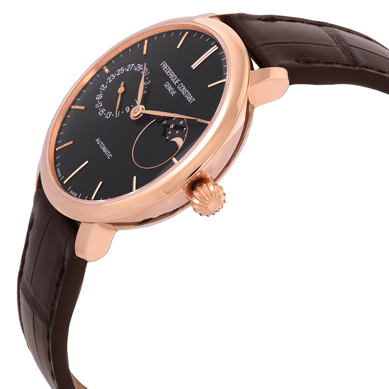 Frederique Constant Slimline Moonphase Automatic Black Dial Men's