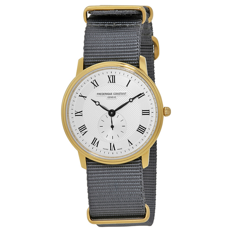 極美品Frederique Constant FC-235M4S5-GRクォーツ Frederique Constant Slimline Unisex Grey Nylon Watch FC-235M4S5