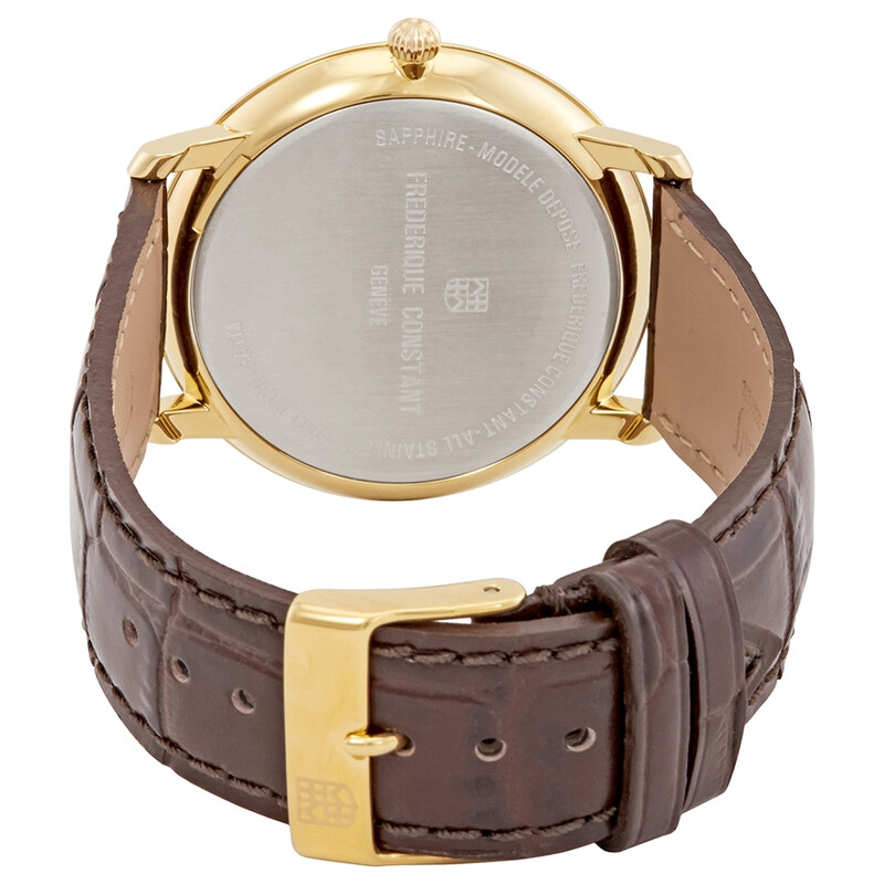 Frederique Constant Slimline White Dial Brown Leather Men's Watch